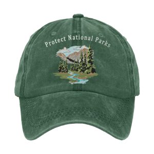 Retro Protect Our National Parks Printed Baseball Cap1