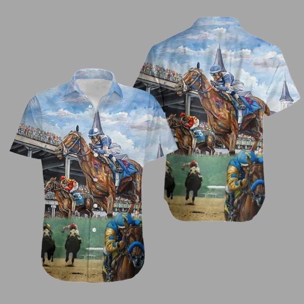 Kentucky Derby 150 Anniversary Horse Racing Hawaiian Shirt