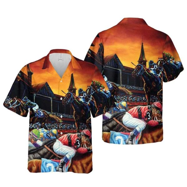 Kentucky Derby 150 Horse Racing 3D Hawaiian Shirt