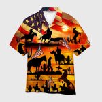 Kentucky Derby Cowboy American Flag Hawaiian Shirt