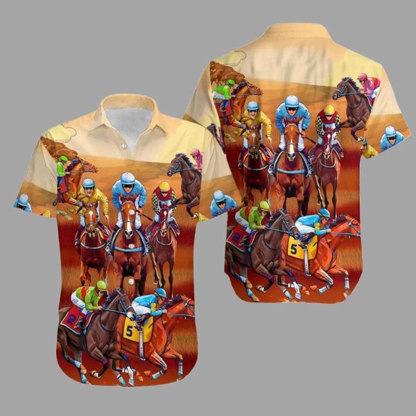 Kentucky Derby Festival Horse Racing Hawaiian Shirt