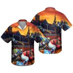 Kentucky Derby Golden Hour Sunset Horse Racing Hawaiian Shirt