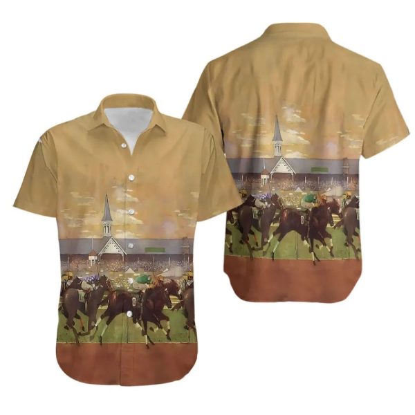 Kentucky Derby Horse Racing 150th Anniversary 3D Hawaiian Shirt