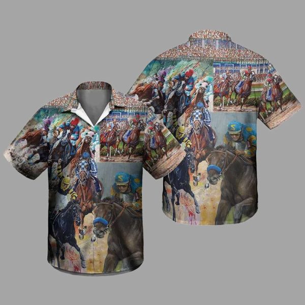 Kentucky Derby Horse Racing 3D Hawaiian Shirt