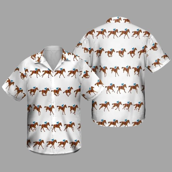 Kentucky Derby Horse Racing 3D Print Hawaiian Shirt