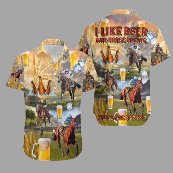 Kentucky Derby Horse Racing Beer Hawaiian Shirt