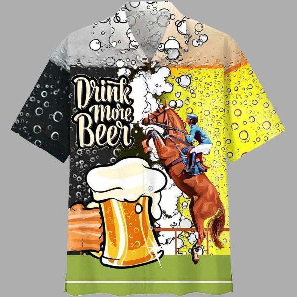 Kentucky Derby Horse Racing Drink More Beer Hawaiian Shirt