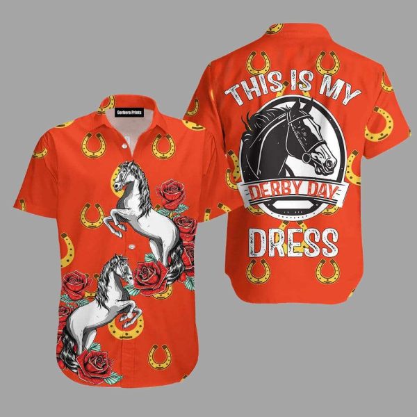 Kentucky Derby My Derby Day Dress Horse Racing Horseshoe Hawaiian Shirt