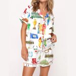 Kentucky Derby Watercolor Satin Pajama Set
