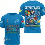 Lions Support Autism Awareness 3D Shirt