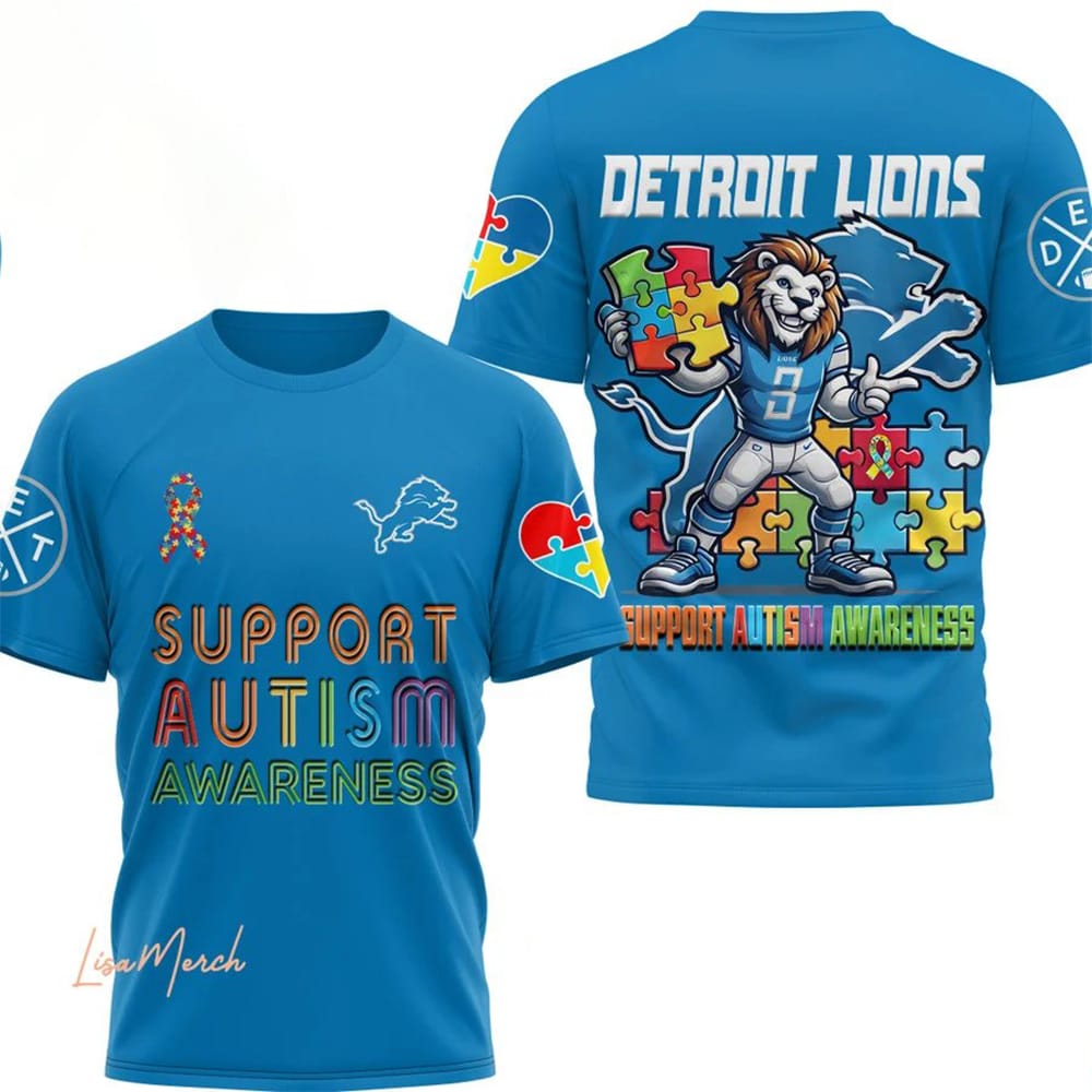 Lions Support Autism Awareness 3D Shirt Lions Support Autism Awareness 3D Shirt