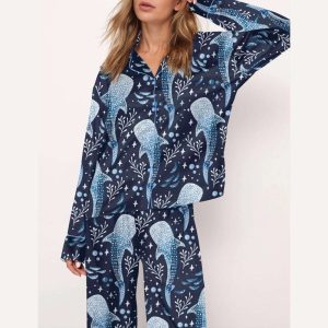 Whale Shark Satin Pajama Set2