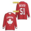 Mike Myers Wearing Canada Never 51 Hockey Jersey
