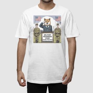 Shiba Military Readiness Over Woke Politics Shirt 5