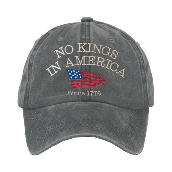 No Kings In America Since 1776 Print Baseball Cap