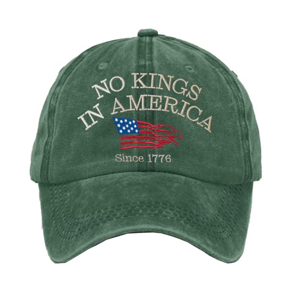 No Kings In America Since 1776 Print Baseball Cap