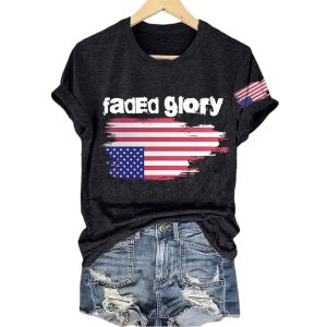 Retro Faded Glory Print T Shirt1