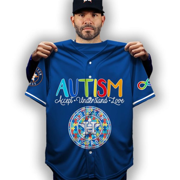 Personalized Astros Autism Awareness Baseball Jersey