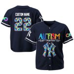 Personalized Yankees Autism Awareness 3D Baseball Jersey