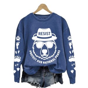 Resist Protect Our National Parks Printed Sweatshirt4