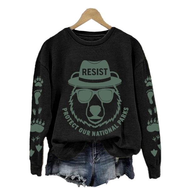 Resist Protect Our National Parks Printed Sweatshirt