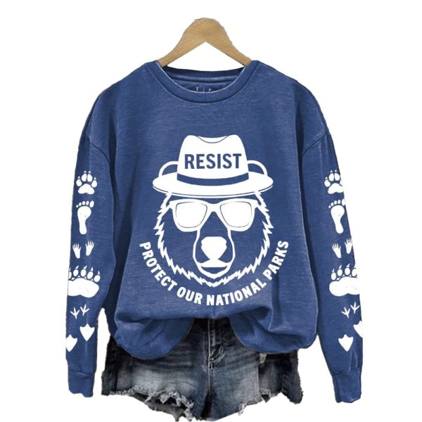 Resist Protect Our National Parks Printed Sweatshirt