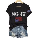 Retro 86 47 FDT Trump America Print T-Shirt