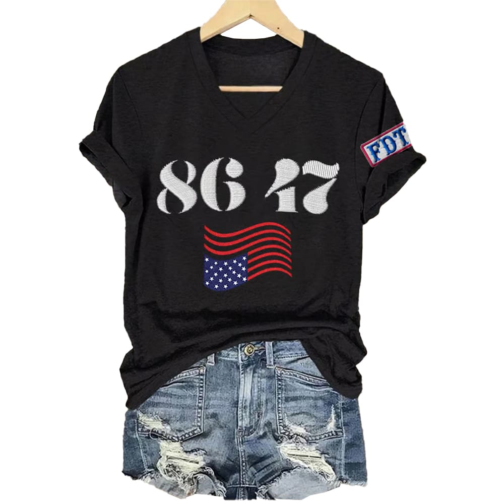 Retro 86 47 FDT Trump America Print T Shirt Retro 86 47 FDT Trump America Print T-Shirt