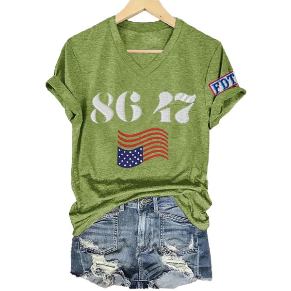 Retro 86 47 FDT Trump America Print T-Shirt