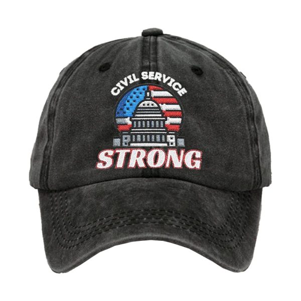 Retro Civil Service Strong Print Baseball Cap