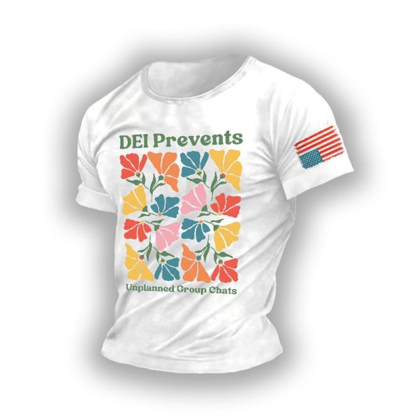 Retro DEI Floral Prevents Unplanned Group Chats Print T-Shirt