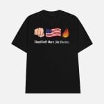 Retro Fist Flag Fire Classified More Like Clueless Print T-Shirt