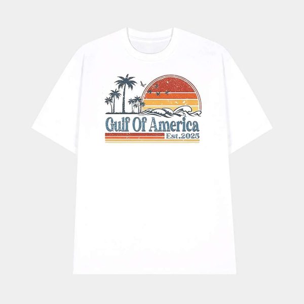 Retro Gulf Of America Est 2025 Palm Trees Shirt