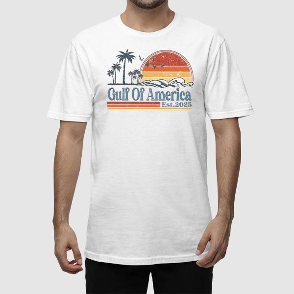 Retro Gulf Of America Est 2025 Palm Trees Shirt