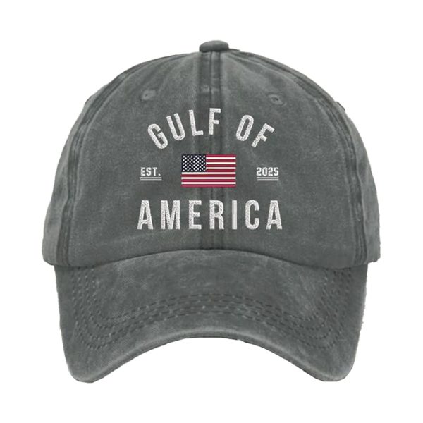 Retro Gulf Of America Est 2025 Print Baseball Cap