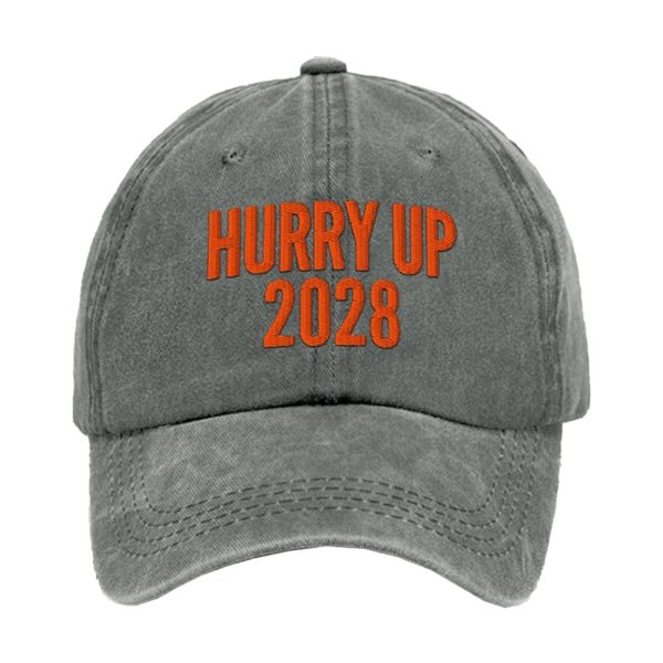 Retro Hurry Up 2028 Print Baseball Cap
