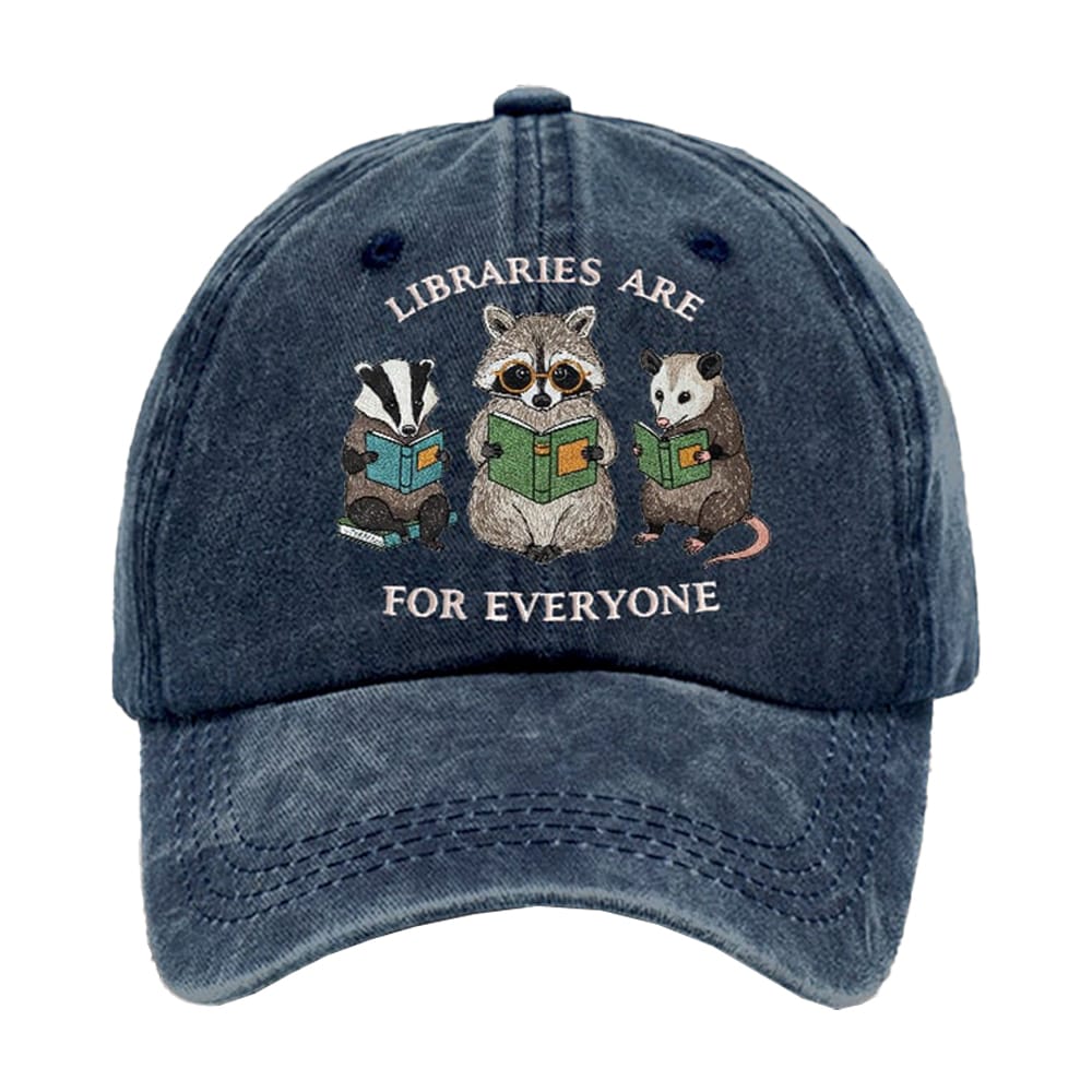 Retro Libraries Are For Everyone Print Baseball Cap Retro Libraries Are For Everyone Print Baseball Cap