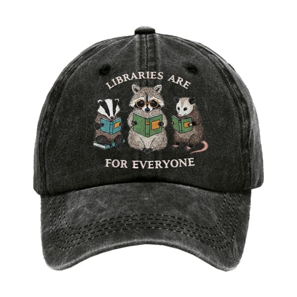 Retro Libraries Are For Everyone Print Baseball Cap