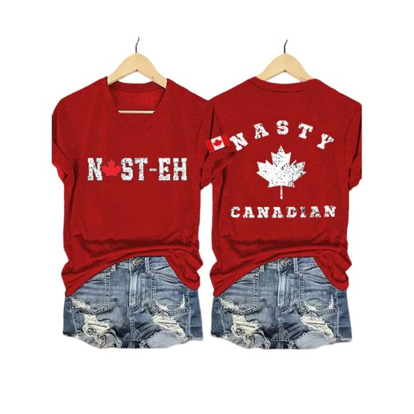 Retro Nasty Canadians Print T-Shirt