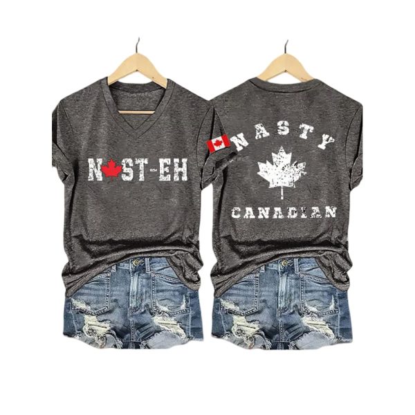 Retro Nasty Canadians Print T-Shirt