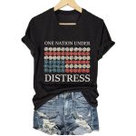 Retro One Nation Under Distress Amercica Shirt