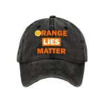 Retro Orange Lies Matter Print Baseball Cap