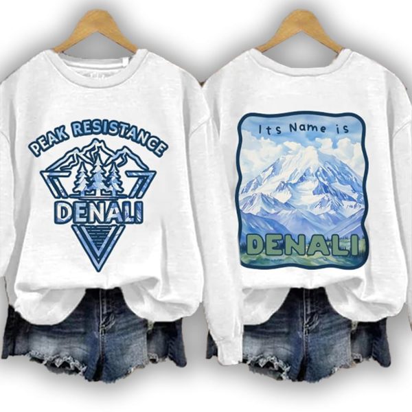 Retro Peak Resistance Denali Its Name Is Denali Print Sweatshirt