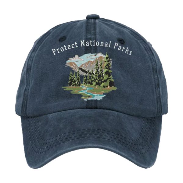 Retro Protect Our National Parks Printed Baseball Cap