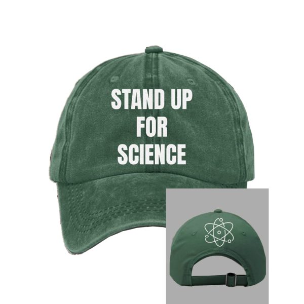 Retro Stand Up For Science Print Baseball Cap