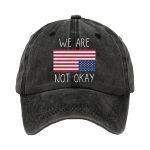 Retro We Are Not Ok America Print Baseball Cap