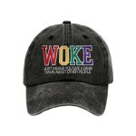 Retro Woke Just Means Give A Damn About Other People Print Baseball Cap
