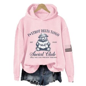 8647 Foxtrot Delta Tango Est 2025 Social Club Only You Can Prevent Fascism Hooded Sweatshirt1