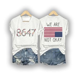Retro 86 47 We Are Not Ok Print T Shirt1