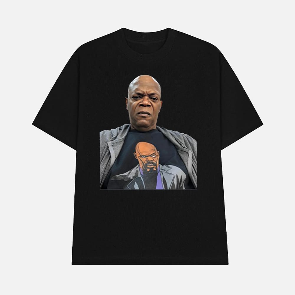 Samuel L Jackson Wearing A Shirt Of Himself Shirt 1 Samuel L. Jackson Wearing A Shirt Of Himself Shirt